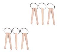 Vaguelly 6piezas Llavero De Pendientes De Baquetas De Decoración De Claves Única Colgante De Música Para Mochilas y Bolsos