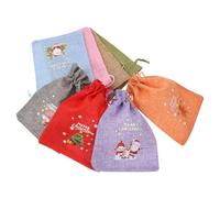 Vaguelly 8 Piezas Bolsa de bolsas de dulces de vacaciones cajas de favor de la fiesta para bolsas de papa noel bolsas de para fiestas infantiles bolsas de botella lino