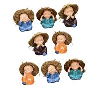 Vaguelly 8 Piezas No Escuchar El Mal No Hablar Mal Estatuas Ver Escuchar No Hablar Mal No Oigas El Mal No Veas El Mal No Hables Mal La Flor Sabe Decoración Del Hogar De Buda Resina