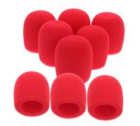 Vaguelly 8piezas Fundas de Espuma para Micrófonos de Mano Protectores Antiviento para Ktv Karaoke Estudio de Grabación Unidades Rojas