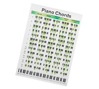 Vaguelly Acordes De Piano: Cartel De Acordes De Papel Revestido Tabla De Digitación De Piano Cartel De Acordes De Piano Esenciales Referencia Para Principiantes De Piano Adultos O Niños S