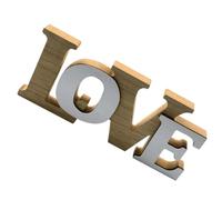 Vaguelly Adorno de Madera Love Decorativo Doble Capa Accesorio para Fotos de Boda Decoración Romántica para San Valentín Ligero y Portátil para Sala Dormitorio y Oficina