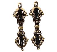 Vaguelly Adornos Creativos de Latón Dorado Vajra de Escritorio en Pack de 2 para Decoración de Oficina y Hogar Diseño Único y Elegante