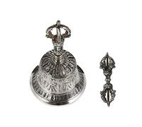 Vaguelly Adornos Metálicos Campanas Decoración Vintage Campana Tibetana De Con Campana De Vajra Regalo Campana De Decoración Con De De Plata 12 Cm Campanas De Tingsha Decoración Metálica