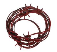 Vaguelly Alambre de púas falso para decoración: alambre de púas de plástico de 2,4 m para Halloween, cuerda vaquera oxidada para fiesta del oeste, decoración de terror para casas embrujadas.