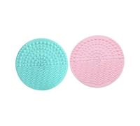 Vaguelly Alfombrilla de Limpieza de Silicona Ventosa para Brochas de Maquillaje, 2 Piezas Prácticas, Pequeñas y Fáciles de Transportar para Uso en Casa o Salón de Belleza