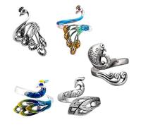 Vaguelly Anillos Ajustables de Aleación para Tejer 5 Piezas, Accesorios Creativos y Prácticos para Proyectos de Costura y Manualidades