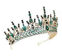 Vaguelly Barroca Tiaras Para Mujer Decoración De Tiara Decoración De La Tiara Barroca De De Imitación Brillante Disfraz De Halloween Boda Nupcial Aleación Green