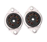 Vaguelly Base De Tubo De Guitarra De 9 Pines 2 Piezas Conector Negro Dorado Para Amplificador De Audio De Guitarra Eléctrica Accesorio Miniatura Para Montaje Chasis