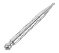 Vaguelly Bolígrafo de Masaje de Acupresión de Latón Doble Punta, Palo de Masaje Facial y Corporal Tamaño L, Herramienta de Reflexología para Ojos, Cara y Pies, Masajeador Portátil