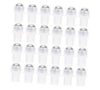 Vaguelly Botellas Roll-on para Aceites Esenciales 30 Piezas Tamaño Compacto Bolitas de Acero Inoxidable 16 Dientes Plástico Pe Transparente Uso Personal Viaje Oficina