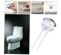 Vaguelly Botón Pulsador De Tanque De Agua De Inodoro De Doble Descarga Varillas Accesorio De Inodoro Color Plateado para Cisternas y WC