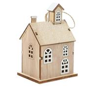 Vaguelly Cabaña De Madera Iluminada Led Decoración Artesanal para Navidad Adorno De Árbol
