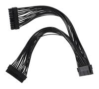 Vaguelly Cable de Alimentación Síncrono de 24 Contactos ATX, Extensión Divisor de Fuente de Alimentación Dual, Línea de Arranque para Pc, Compatible Voltaje DC 3.3v-12v, Color Negro