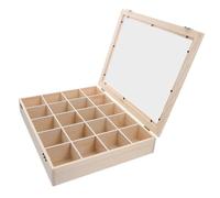 Vaguelly Caja Expositor de Madera para Colecciones de Minerales con Tapa Transparente Organizador Multifuncional para Exhibir y Proteger Gemas Fósiles y Pequeños para Coleccionistas y