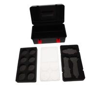 Vaguelly Caja Organizadora para Accesorios de Peonzas Infantiles Maletín Portátil de Plástico Negro con Divisores y Tapa Organizador Liviano con Asa para Viajes y Almacenamiento de Juguetes