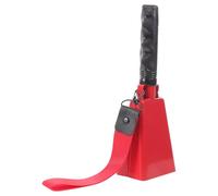 Vaguelly Campana de Competición Metálica Roja con Asa y Correa para Muñeca, Cencerro Fuerte para Eventos Deportivos de Fútbol y Animación en Partidos, Instrumento de Percusión Manual