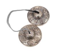 Vaguelly Campana De Tibetana Para Yoga y Instrumento De Percusión Duradero Para De Sonido y Mindfulness Diseño Artesanal Patrones Auspiciosos