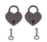 Vaguelly Candado con Forma de Corazón Mini de Aleación Color Gris Oscuro 2 Unidades con Llave Candado Pequeño Decorativo para Diario Bolso y Equipaje Adecuado para Obsequio San