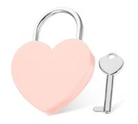 Vaguelly Candado Forma de Corazón Pequeño con Llave Candado Romántico para Joyero Equipaje Diario y Caja de Almacenamiento Seguro y Decorativo para Parejas Color Rosa