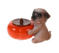 Vaguelly Cenicero Caqui Linda Decoración del Hogar del Perro Cenicero Novedad Bote De Café Decorativo Tarro De Calabaza con Tapa Ceniceros Sin Humo para El Hogar Bote De Té De Café Cerámica