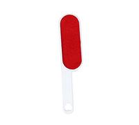 Vaguelly Cepillo Eliminador Pelusas Doble Cara Con Mango Ergonomico Portátil Electrostatico Para Pelo Mascota Polvo y Pelusa Ropa Sofá Alfombra y Tapicería Blanco y Rojo