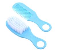 Vaguelly Cepillo y Peine Para Ñiño Azul Suave, Kit De Masaje Antiestático De Cerdas Blandas, Adecuado Para Recién Nacido y Cuidado Infantil Completo