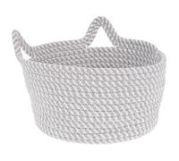 Vaguelly Cesta de Almacenamiento Tejida con Cordón de Algodón para Mesa o Armario para Llaves Snacks y Juguetes Decorativa White con Diseño de Gato Mediana