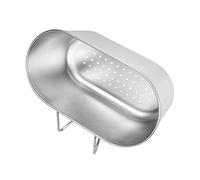 Vaguelly Cesta de Drenaje para Fregadero Inoxidable con Asas Contenedor de Residuos de Cocina Filtro para Verduras y Frutas Diseño Colgante y Portátil para Cocinas sin Obstáculos