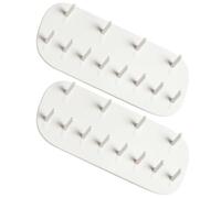 Vaguelly Colgador Adhesivo para Collares y Pendientes de Pared, Organizador de Joyas de Plástico Blanco, 12 Ganchos, Ligero y Resistente para Tocador Personal o Tienda, 2 Piezas