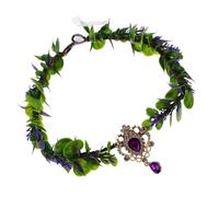 Vaguelly Colgante de Ceja Estilo Forestal Hecho a Mano Tocado Floral Bohemio Forma V Cadena Frente Tocado de Novia para Fotografía y Fiestas