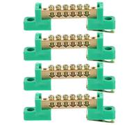 Vaguelly Conector de cable de tierra de 4 piezas: barra de puesta a tierra eléctrica de 6 posiciones con bloques de terminales de tornillo - Conexión de cobre para cableado doméstico e industrial