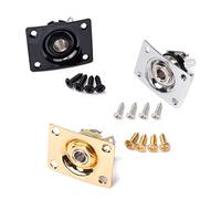 Vaguelly Conector De Clavija De Guitarra De Cobre Con Tornillos, Placa Cuadrada Cromada De 6,35 Mm (1/4 Pulg), Para Guitarras Eléctricas y Bajos, Acabado Brillante, Instalación Fácil