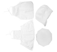 Vaguelly Conjunto de 2 Disfraces de Chef Delantal y Gorro Blancos de Fibra de Poliuretano, Diseño Clásico y Cómodo para Sesiones de Fotos y Juegos Creativos