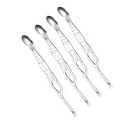 Vaguelly Cubiertos Utensilios Prácticos de Acero Inoxidable 4 Piezas Marisco Tenedor y Cuchara para Comer Mariscos en Picnic o Restaurante para Cangrejo y Ostras