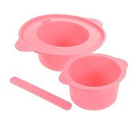 Vaguelly Cuenco de Silicona para Mascarillas y Cera Resistente Altas Temperaturas con Paleta Mezcladora Rosa para DIY Cuidado Facial y Depilación Reutilizable