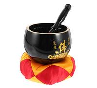 Vaguelly Cuenco Martillado Color Negro Para Terapia De Sonido Instrumento Del Sutra Del Corazón Para Práctica De