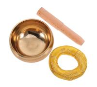 Vaguelly Cuenco Tibetano de Meditación de 8 Cm Hecho a Mano con Varilla de Madera de Durazno y Cojín para Yoga, Instrumento Musical de Percusión para Terapia, Relajación y Música Meditativa