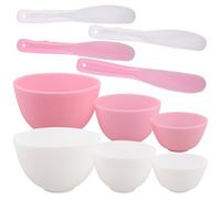 Vaguelly Cuencos de Silicona Flexibles para Mascarillas Faciales DIY con Palito Mezclador Tazones Suaves y Reutilizables para Preparación Limpia de Mascarillas Casa y Salones Colores Rosa