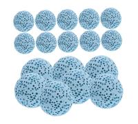 Vaguelly Cuentas Redondas de Piedra Volcánica Natural 16 Mm Azul Claro para Difusor de Aceites Esenciales, Perlas Aromaterapia Portátiles para Coche, Decoración y Fragancia, Pack 20