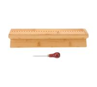 Vaguelly Cuna de Encuadernación Manual Kit de Herramientas de Perforación para Encuadernación Madera y Acero Inoxidable Beige con Punzón y Guía Aficionados