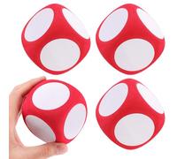Vaguelly Dados de Espuma Grandes para Juego, Dados Personalizables de 6 Cm, Color Rojo, Material Duradero para Bricolaje, para Fiestas Familiares y Aulas, Set de 4 Piezas