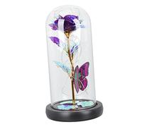 Vaguelly De Rosa Preservada y Luz Led para De San Valentín Día Madre y Cumpleaños Decoración Romántica para Hogar