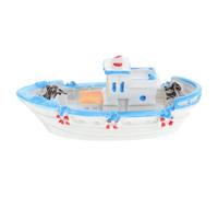 Vaguelly Decoraciones de Botes de Pesca pequeñas decoración de baño náutico Modelo de Barco de Pesca Micro cifra pequeños Mini Barco estatuillas náuticas en Miniatura Resina
