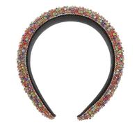 Vaguelly Diadema Cabello Aro Ancho y Gemas De Imitación, Colorido, Esponja Suave, Para Mujer y Niña Fiestas y Uso Diario