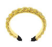 Vaguelly Diadema de Agua Cristalina con Diseño Barroco y Brillante Diadema Antideslizante para Mujer y Niña Accesorio Elegante para Fiestas y Bodas Color Amarillo