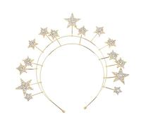 Vaguelly Diadema Estrella Chicas Accesorios Para El Cabello De Dama De Honor Tocado Celestial Señoras Accesorios Nupciales Fiesta Boda Novia Para Ser Decoraciones Banda Seda Golden Aleación