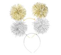 Vaguelly Diademas Pompones de Oropel para Mujer, Efecto Deslumbrante y Flexible, Hechas de Seda Brillante y Plástico, Ideales para Disfraces y Actuaciones, 2 Piezas