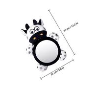 Vaguelly Espejo Retrovisor para Ñiño Orientado Hacia Atrás Diseño de Vaca en Blanco y Negro, Espejo Seguro para Asiento Trasero de Coche, Instalación Sencilla y Visión Amplia para Sillita