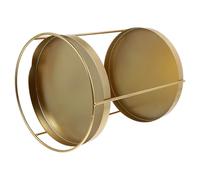 Vaguelly Estante de Almacenamiento de Hierro Dorado Doble Capa, Bandeja Práctica para Guardar Cosméticos y Joyería para Mujer, Resistente y Decorativo para Tocador y Baño